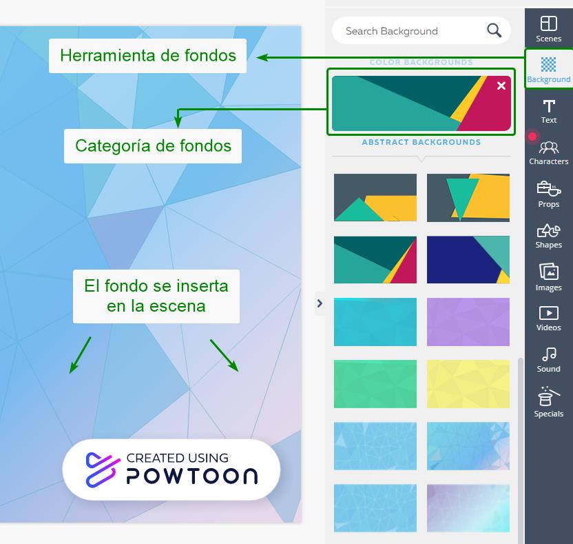 Crear animaciones. Backgrounds o fondos